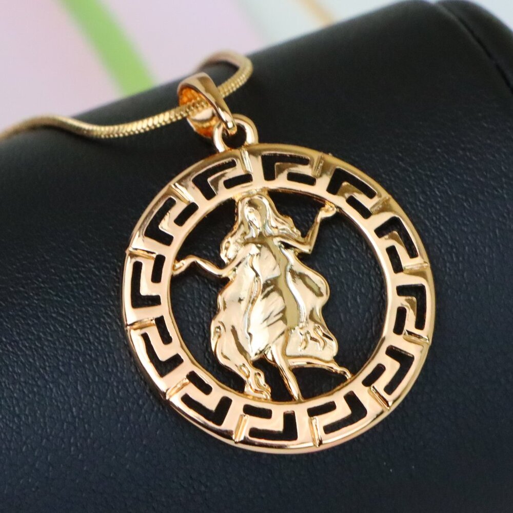 Virgo Zodiac Pendant In Elegant Rose Gold With Fine Brass Craftwork Xppt1333 31$
